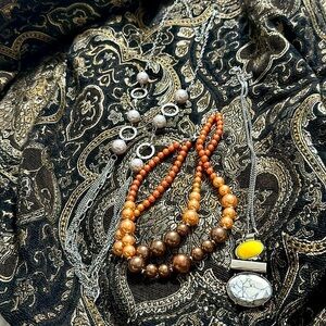 New Paparazzi Pink Orange Yellow Silver & Gray Necklace Set beads chain necklace